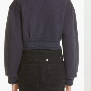 Givenchy Dark Blue Cropped Bomber